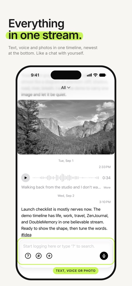 ZenJournal: Minimalist Log iPhone screenshot 1