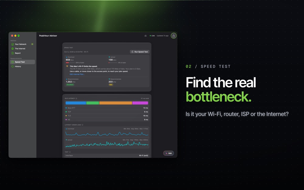 PeakHour: Internet Monitor Mac screenshot 3