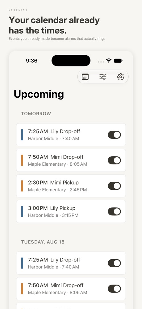 ZenAlarm: Calendar Alarms iPhone screenshot 1